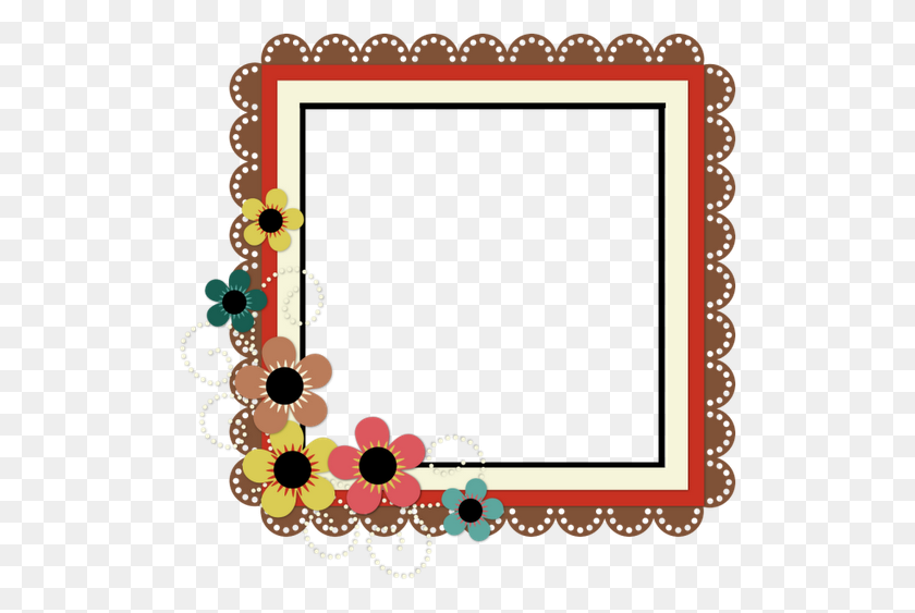 512x503 Frames Clipart Paper Background, Frame - Flower Banner Clipart