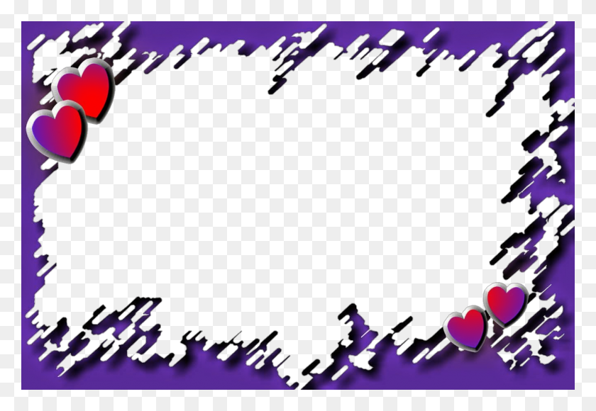 1350x900 Frames Frame Borders Border Purple Hearts Heart Love - Purple Border PNG