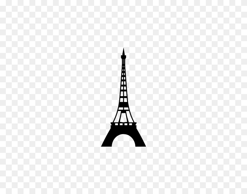 600x600 France Rubber Stamps Stampmore - Eiffel Tower Black And White Clipart