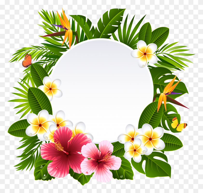 4999x4728 Frangipani Clipart Wreath - Moana Flower Clipart