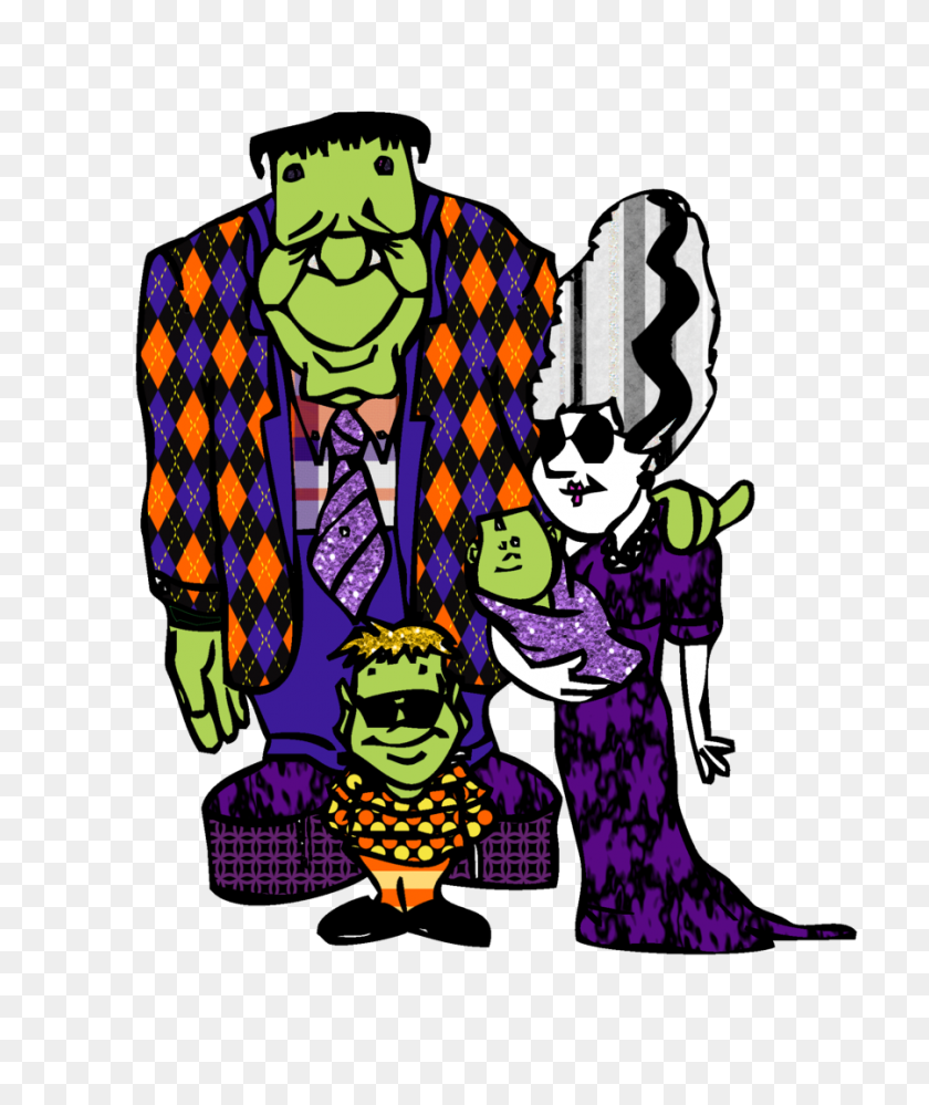 900x1084 Frankenstein Clipart Dibujo De La Familia Kid - Frankenstein PNG