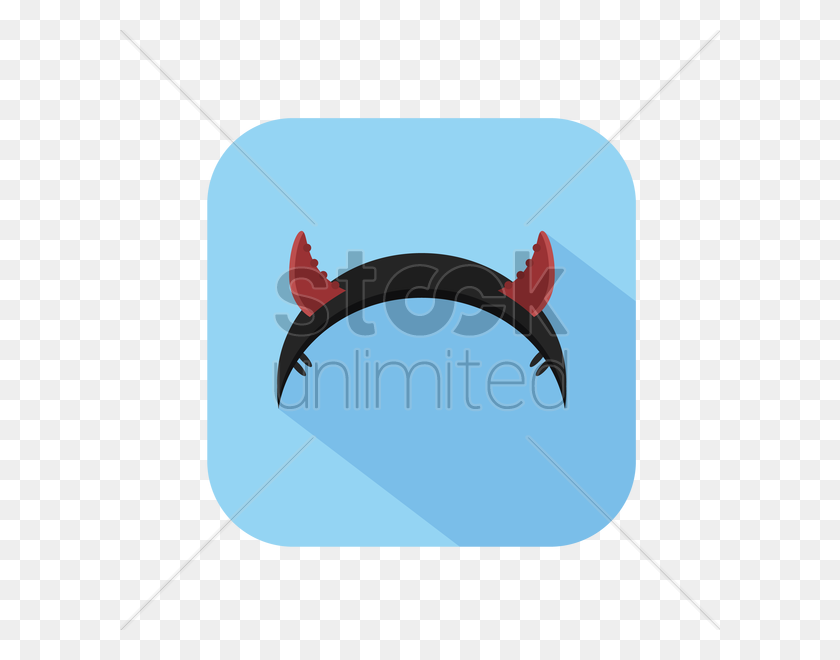 600x600 Free A Headband With Devil's Horn Vector Image - Devil Tail PNG