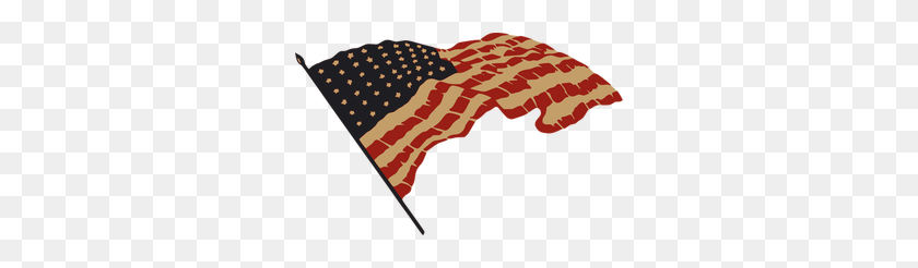 300x186 Free American Flag Vector Waving - Waving American Flag Clip Art