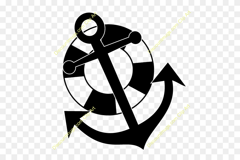 500x500 Free Anchor And Lifevest Clipart - Free Anchor Clip Art