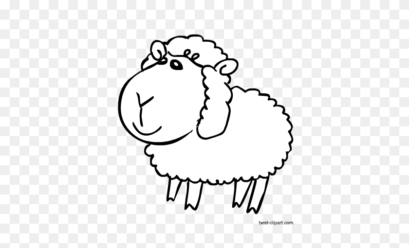 450x450 Free Animals Clip Art, Farm Animals, Pet Animals, Jungle Animals - Sheep Black And White Clipart