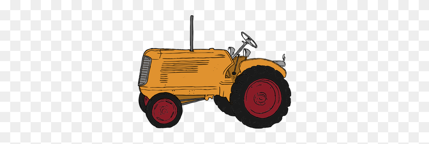 300x223 Бесплатный Клипарт Antique Tractor - Красный Трактор Клипарт