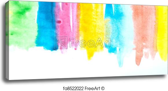 581x315 Free Art Print Of Colorful Watercolor Brush Strokes Freeart - Watercolor Stroke PNG