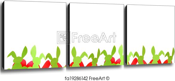 586x273 Free Art Print Of Easter Border Easter Border With Paper Bunnies - Easter Border PNG
