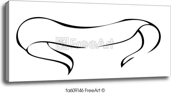 581x315 Free Art Print Of Line Scroll Banner Blank Banner To Customize - Scroll Banner PNG