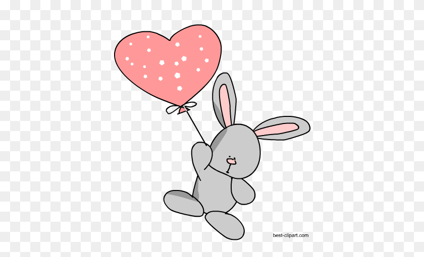 450x450 Free Balloon Clip Art Images, Color And Black And White - White Bunny Clipart