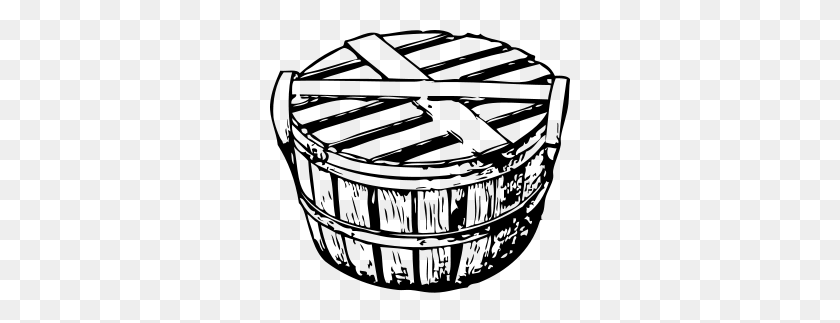 300x263 Free Basket Clipart Png, Basket Icons - Basketball Net Clipart Black And White