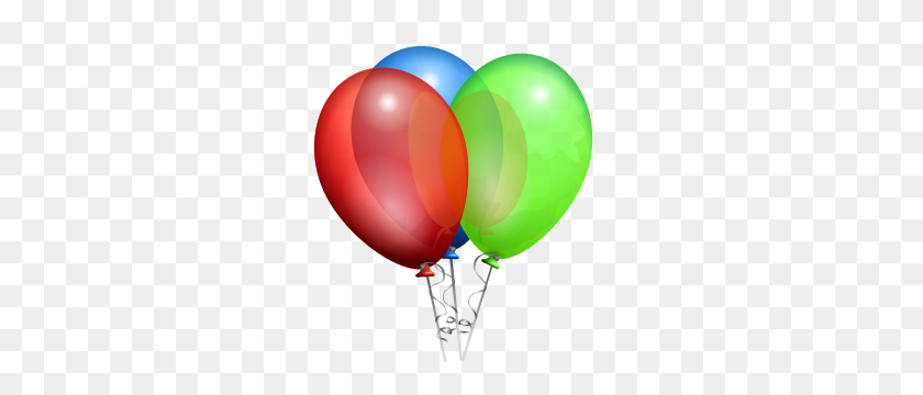 267x300 Free Birthday Balloon Clip Art - Balloons And Confetti Clipart