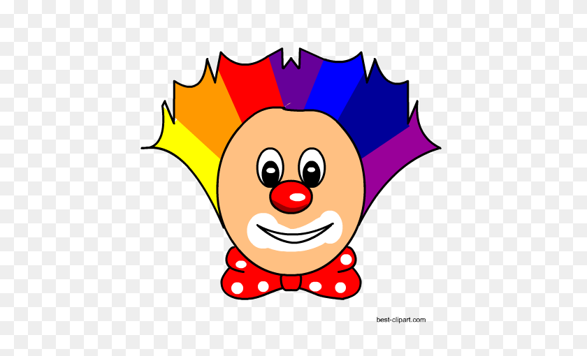 450x450 Free Birthday Clip Art Images And Graphics - Clown Clipart Black And White