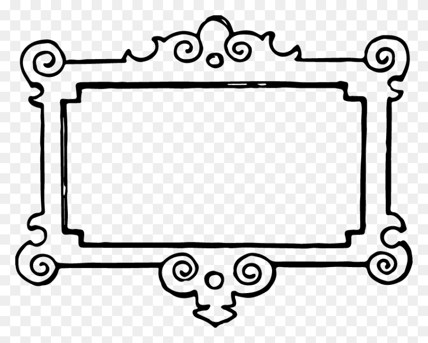 825x649 Free Black And White Boarder - Flower Border Clipart