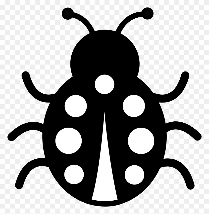 6023x6200 Free Black And White Ladybug Clipart - Asterisk Clipart