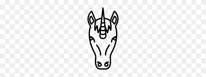 256x256 Free Black Unicorn Icon - Unicorn Ears Clipart