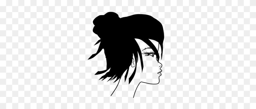 300x300 Free Black Woman Silhouette Clip Art - Hair Clipart Black And White
