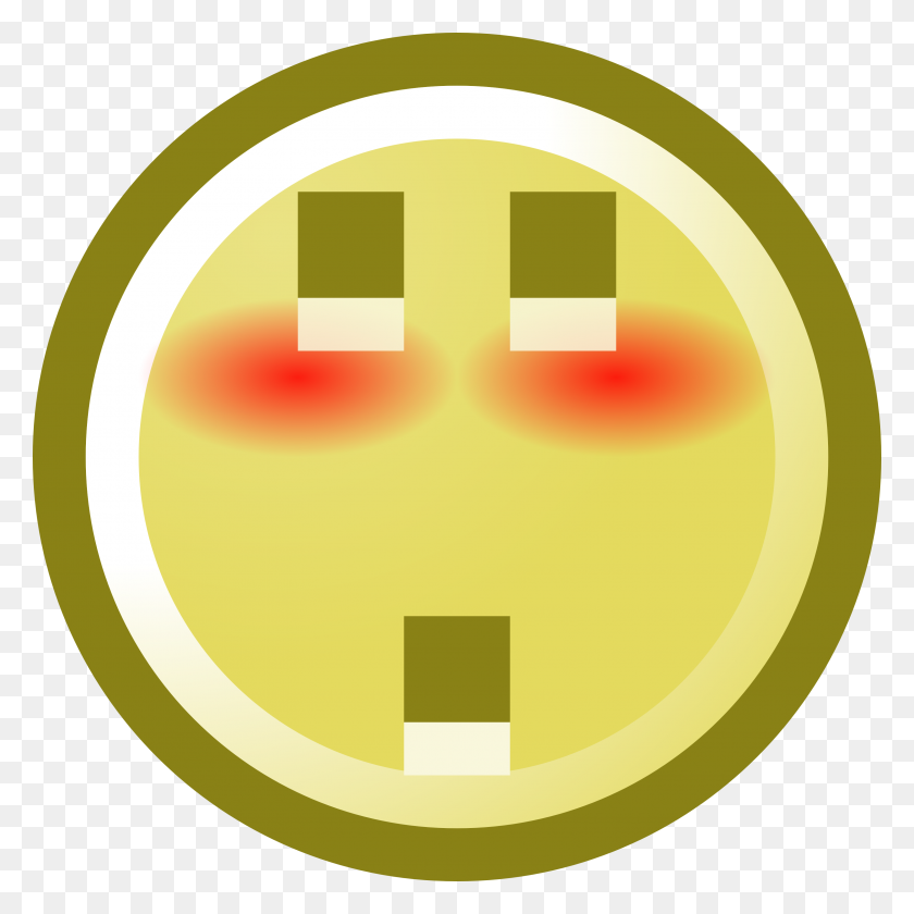 3200x3200 Free Blushing Smiley With Shocked Expression Clip Art Illustration - Expression Clipart