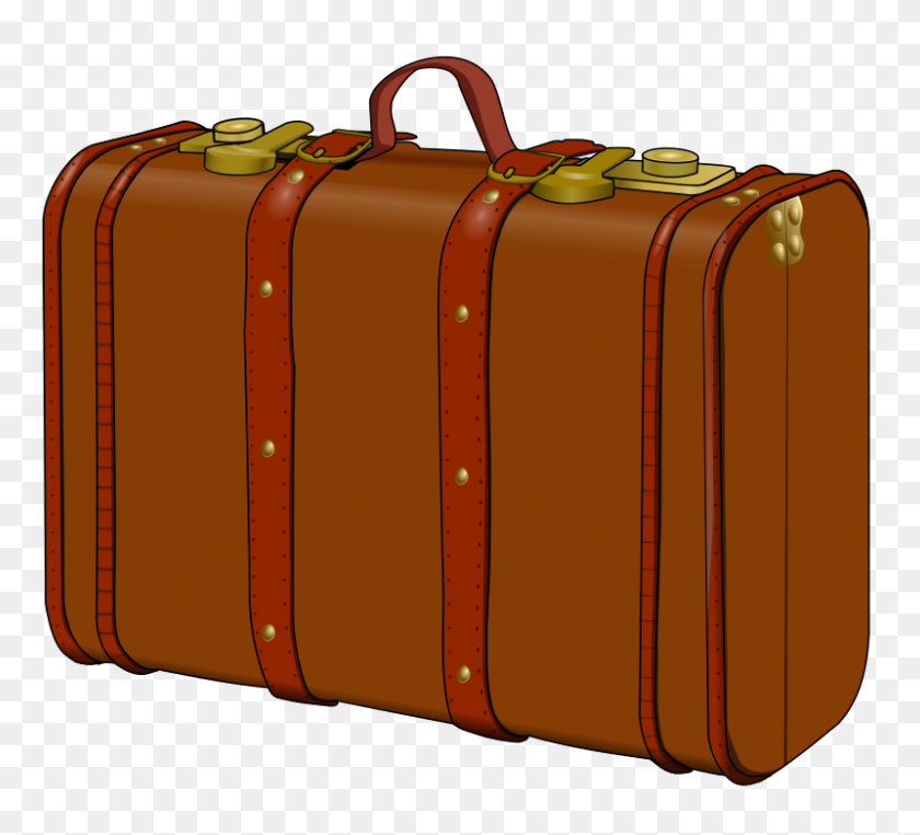 800x720 Free Brown Suitcase Clip Art Kidsnotebook Suitcase - Travel Bag Clipart