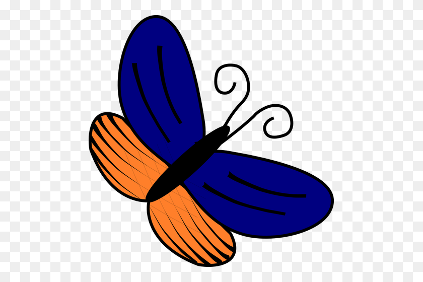 487x500 Бесплатный Векторный Клип-Арт Бабочка - Оранжевая Бабочка Клипарт