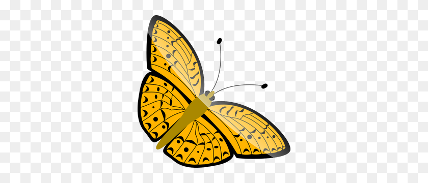 300x300 Free Butterfly Vector Clip Art - Yellow Butterfly Clipart