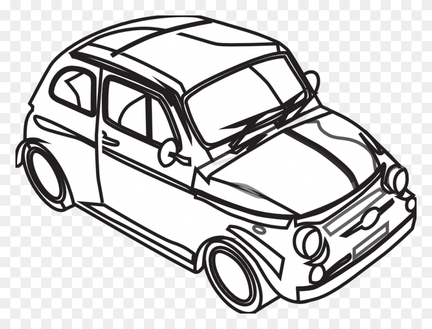 999x744 Free Car Line Art - Черно-Белый Клипарт Грязь