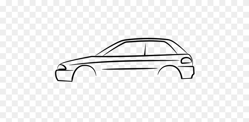 500x353 Free Car Line Drawing Vector - Simple Car Clipart