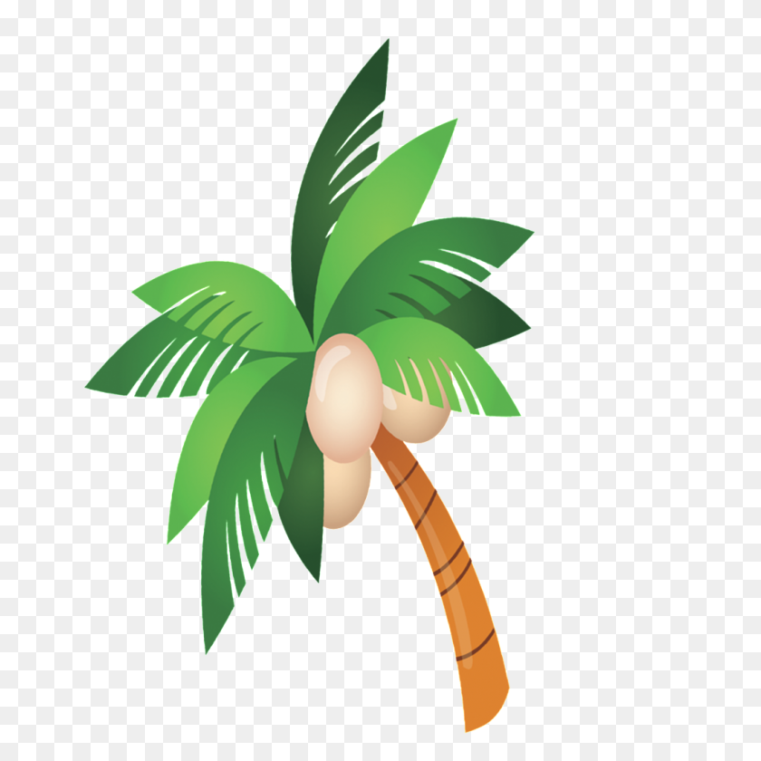 1024x1024 Free Cartoon Coconut Tree Png, Vector, Free Download - Cartoon Palm Tree PNG