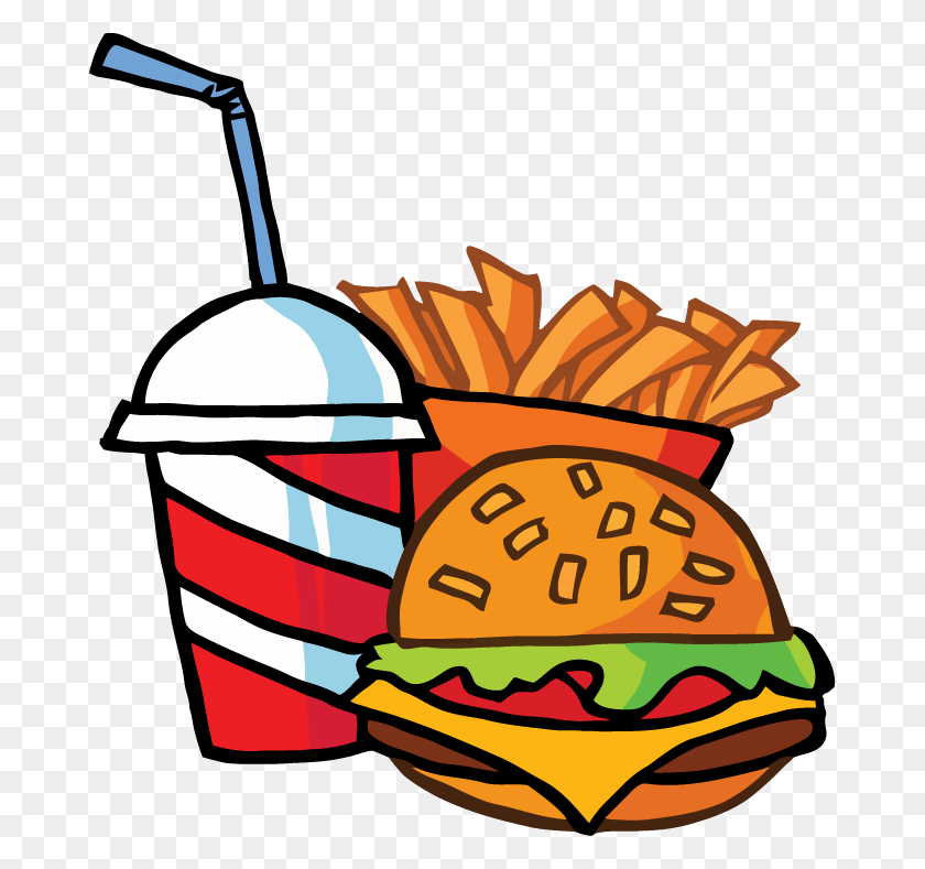 678x729 Free Cartoon French Fries - Cheeseburger Clipart
