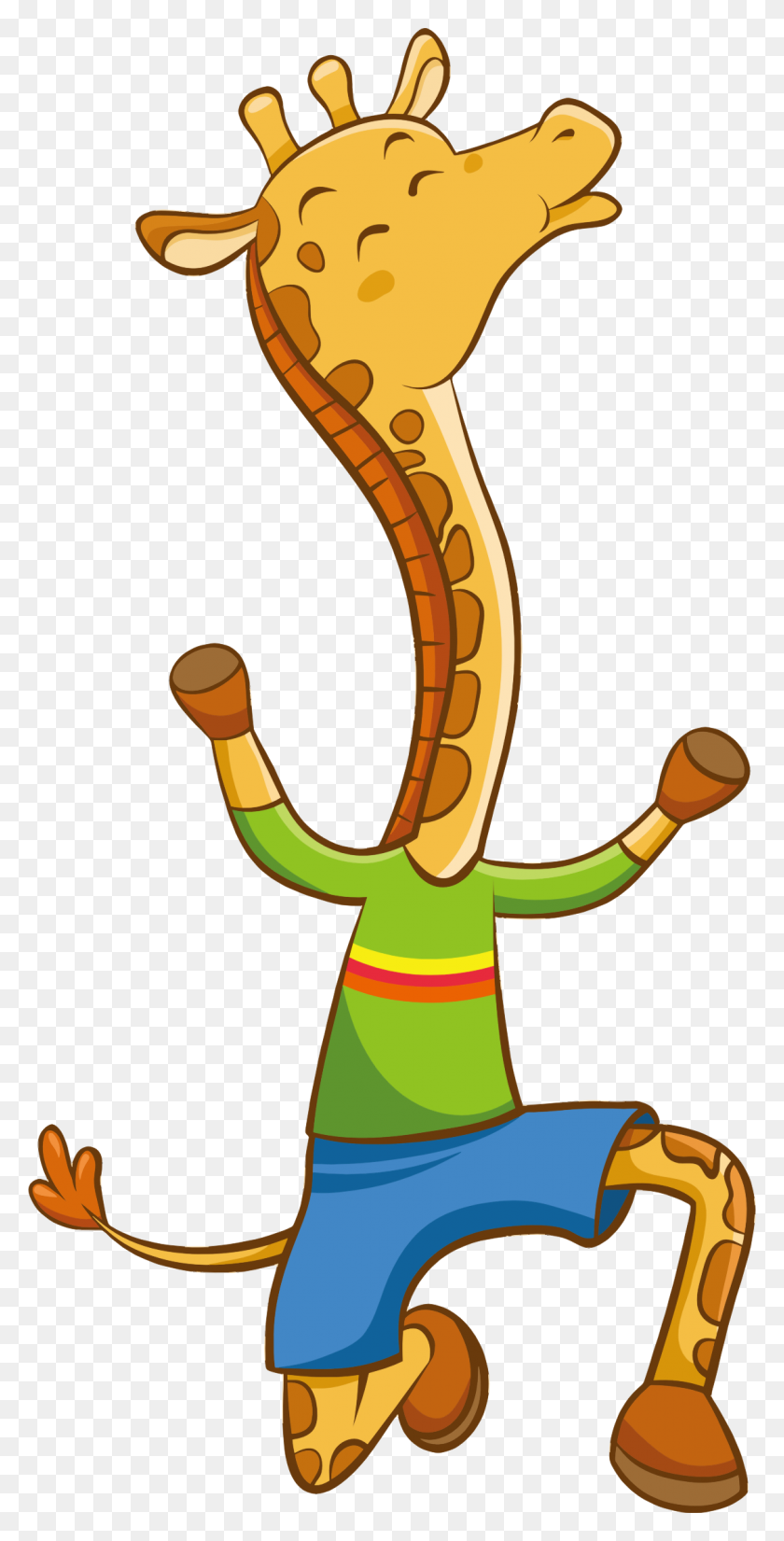 1128x2302 Jirafa De Dibujos Animados Gratis - Giraffe Clipart Free