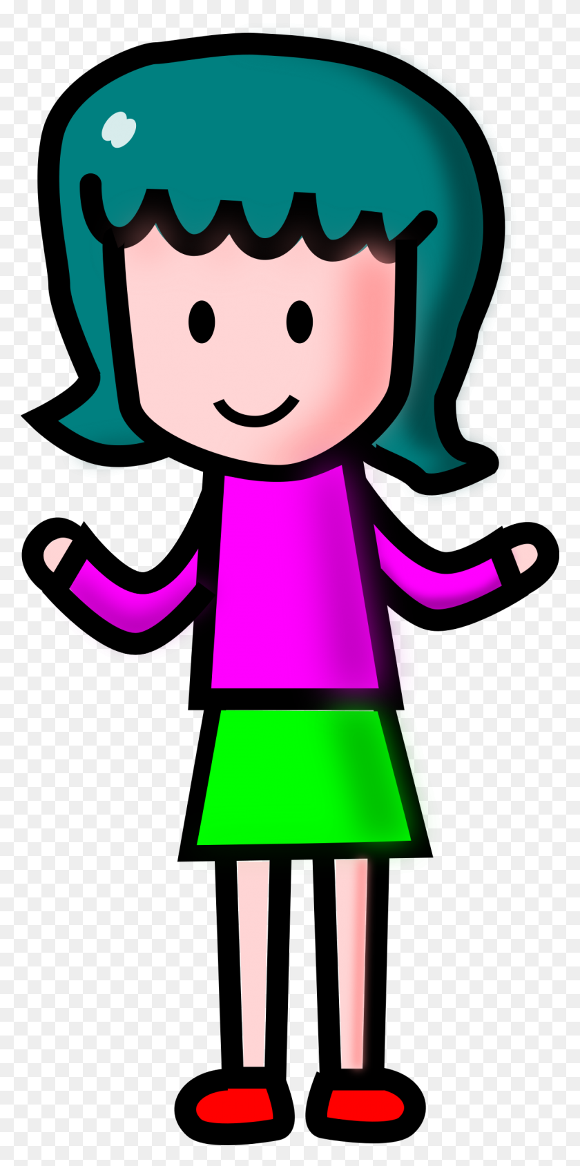 1149x2400 Free Cartoon Girl Clipart Pictures - Girl With Ponytail Clipart