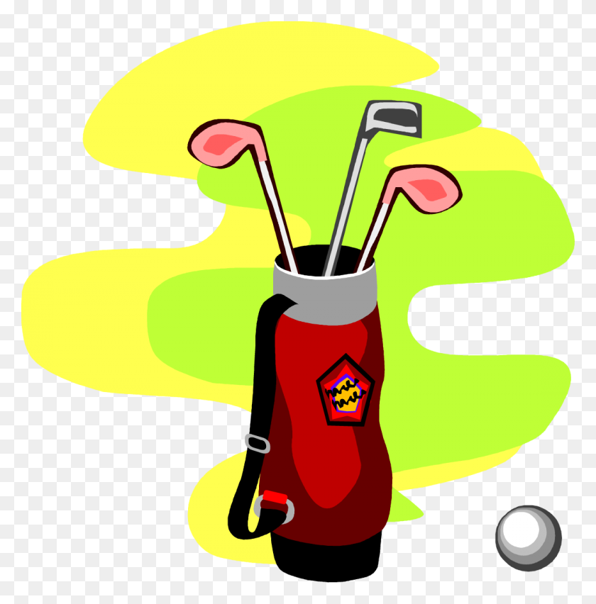 1092x1110 Free Cartoon Golf Bag Set Vector Clipart Image From Free Clipart - Golf Border Clipart