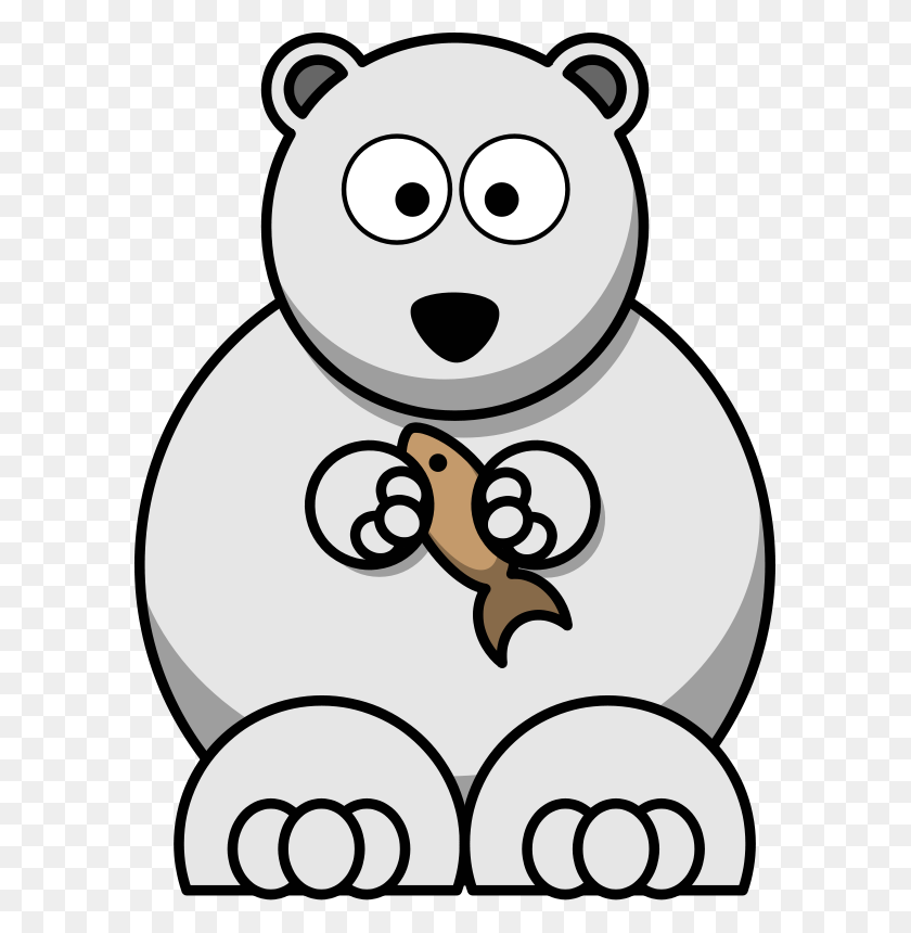 591x800 Бесплатный Клип-Арт И Изображения Мультяшного Белого Медведя - Белый Медведь Клипарт