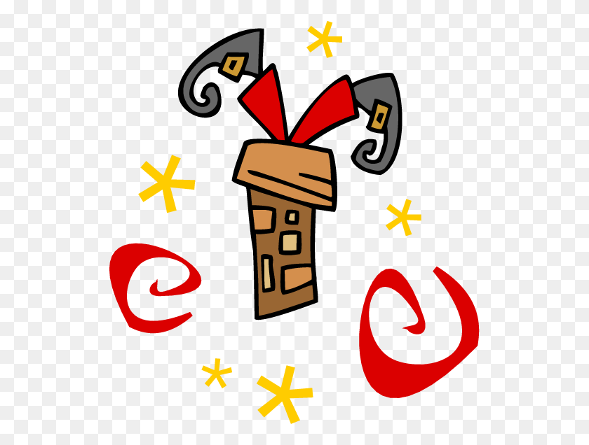 528x576 Free Cartoon Santa Stuck In A Chimney Clip Art Image From Free - Santa Stuck In Chimney Clipart