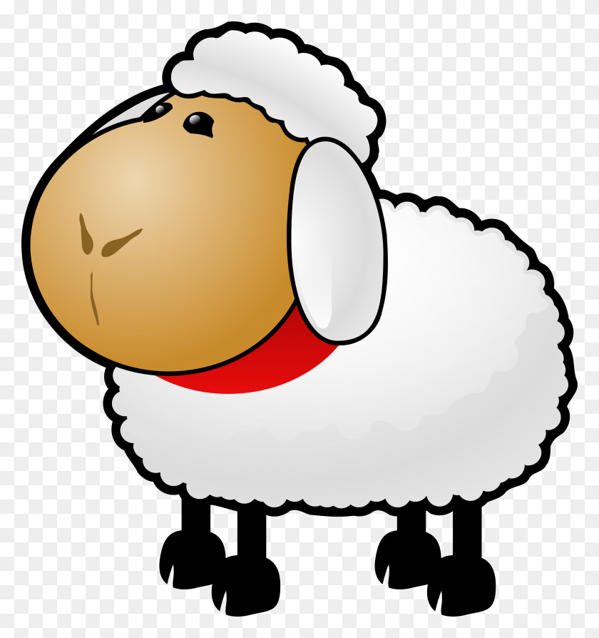 2990x3200 Free Cartoon Sheep Clipart Illustration - Free Farm Clip Art