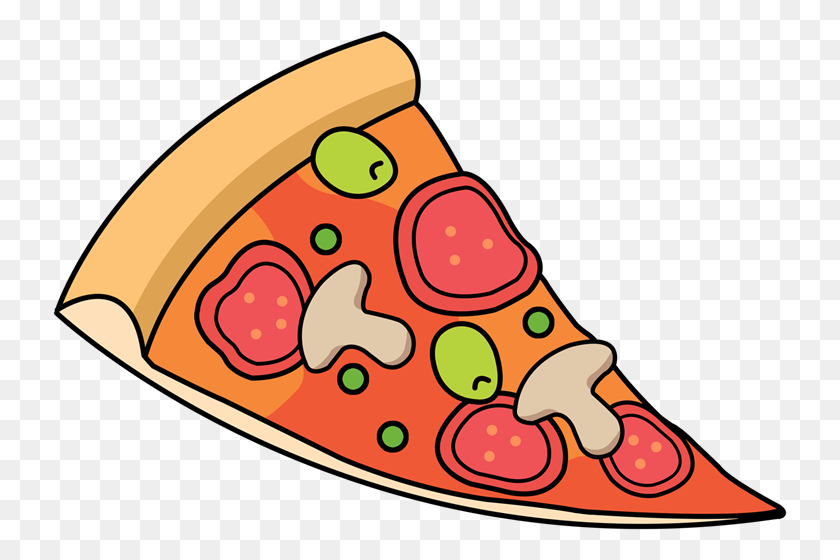 735x500 Free Cartoon Sliced Pizza Clip Art - Pizza Slice PNG