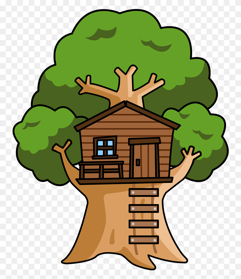 756x913 Free Cartoon Tree House Clip Art - Treehouse Clipart