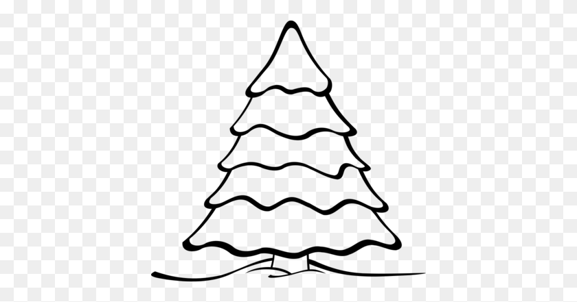 400x381 Free Christmas Clip Art Black And White - Cone Clipart Black And White
