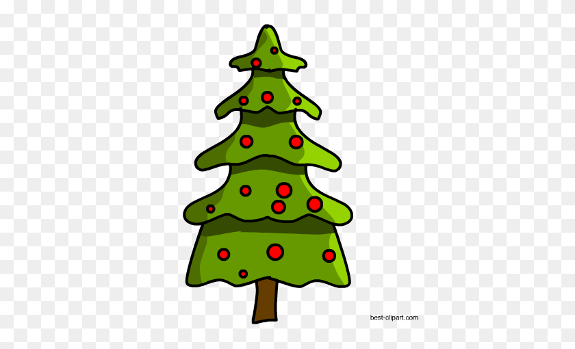 450x450 Free Christmas Clip Art, Santa, Gingerbread And Christmas Tree - Christmas Tree With Ornaments Clipart