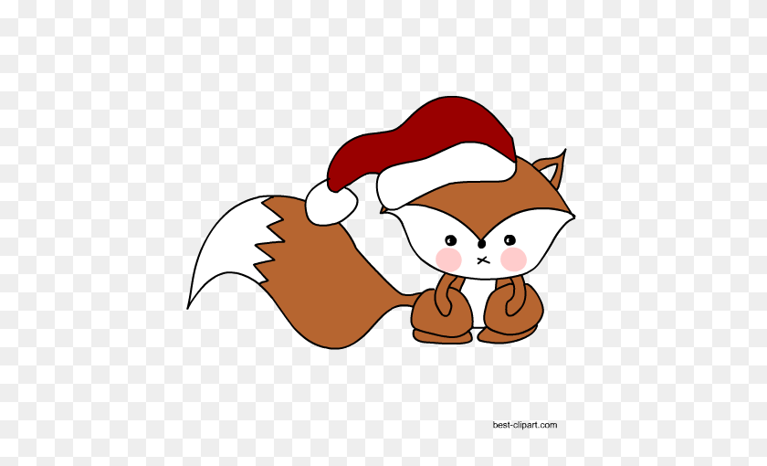 450x450 Free Christmas Clip Art, Santa, Gingerbread And Christmas Tree - Fox Face Clipart
