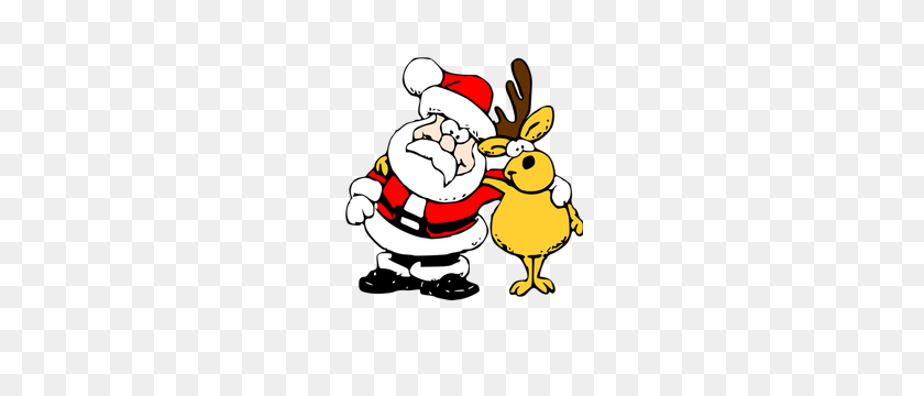 221x300 Free Christmas Clip Art Santa Reindeer - Free Santa Hat Clipart