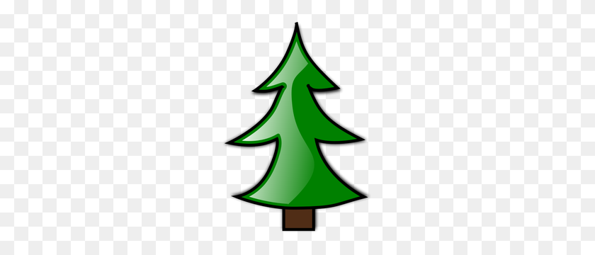 217x300 Free Christmas Tree Vector Clip Art - Evergreen Tree Clipart Black And White