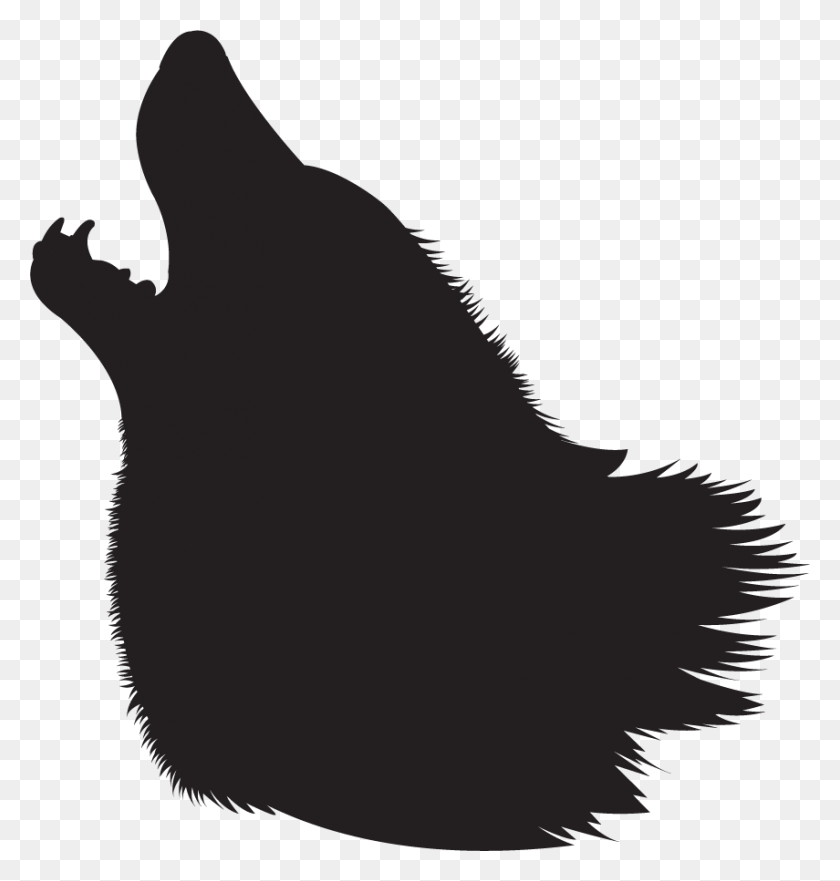 855x901 Free Clip Art Animals Four Legged Mammals Howling Wolf - Porcupine Clipart Black And White