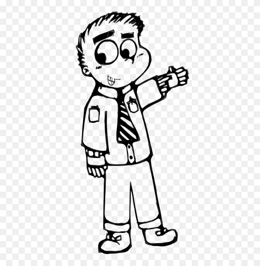 401x800 Free Clip Art Cartoon Guy - Boy Standing Clipart