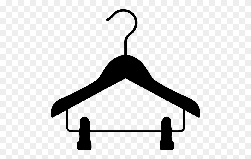 500x473 Free Clip Art Clothes Hanger - Dress Clipart Black And White