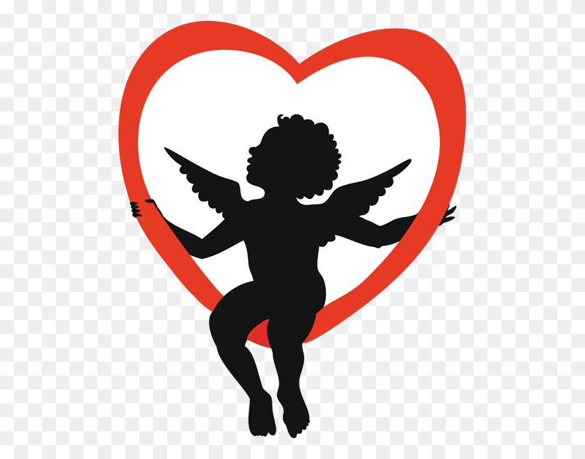 499x600 Free Clip Art Designs For Valentine's Day February Kit - Cupid Clipart Black And White