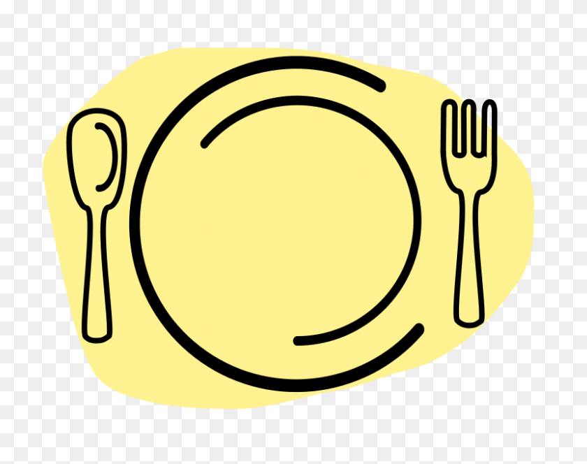 800x620 Free Clip Art Dinner Plate With Spoon And Fork - Plate And Fork Clipart