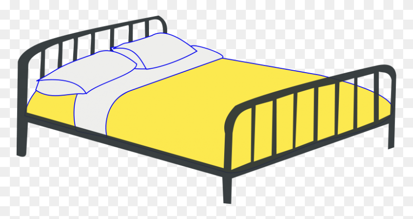 800x396 Free Clip Art Double Bed - Free Clipart Bed