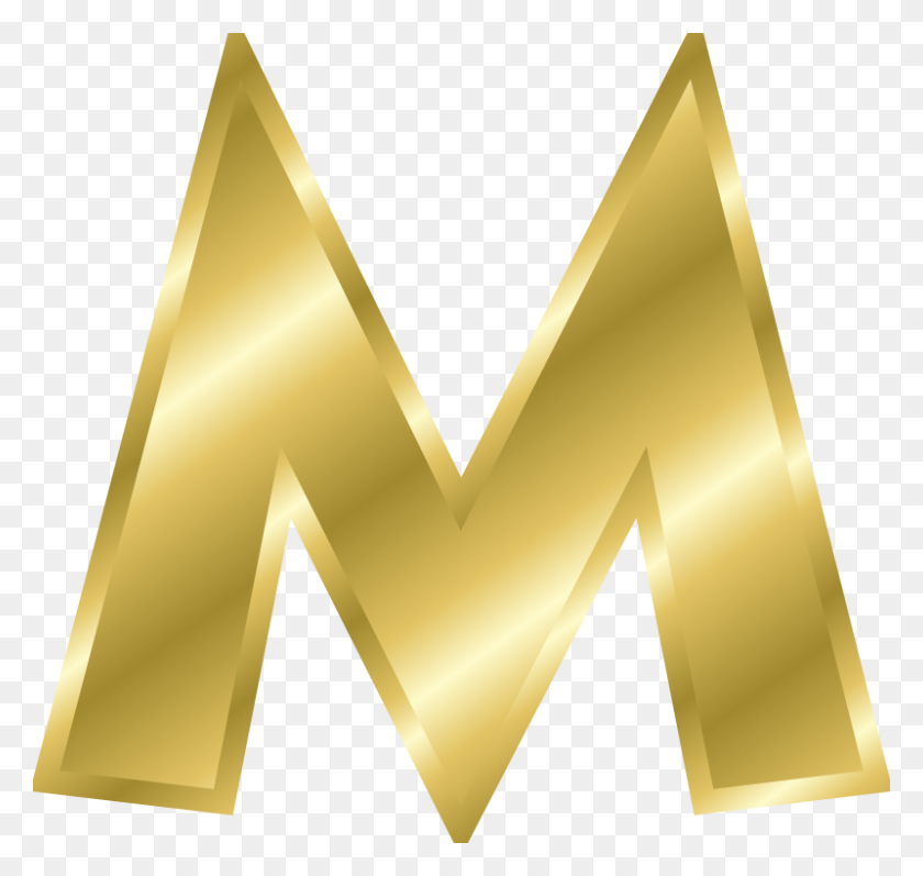 800x756 Бесплатный Клип Арт Буквы С Эффектом Золотого Алфавита - Золотой Треугольник Png