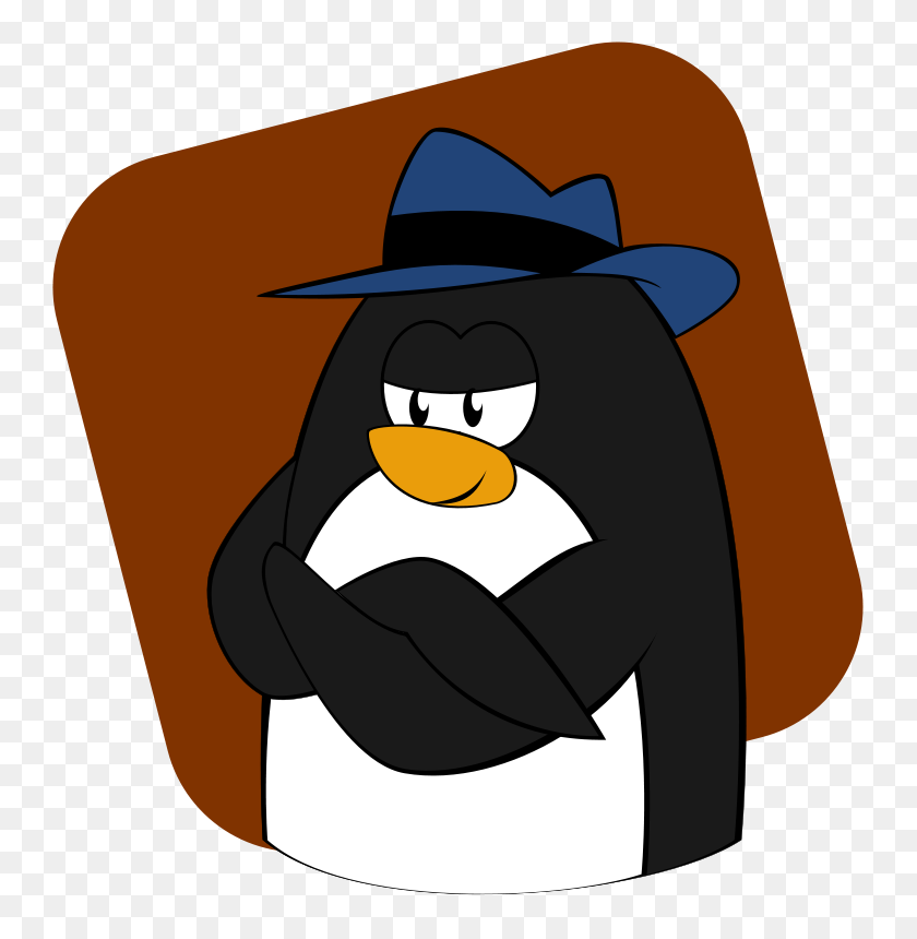 759x800 Free Clip Art Fedora Penguin - Fedora Clipart